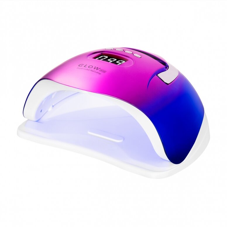 Profesionali UV/LED lampe GLOW F2 RC 220W, fuchsia og blå farge