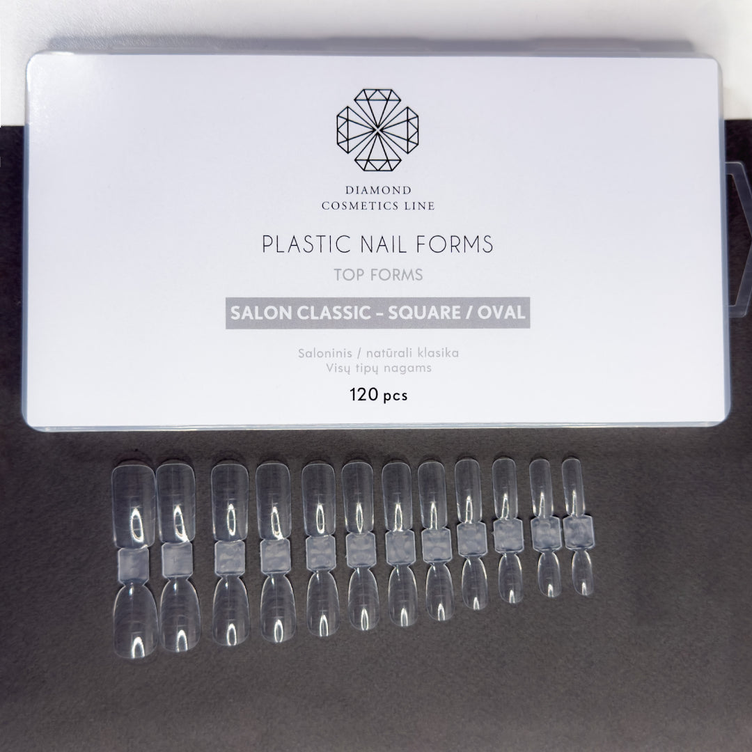 Dual forms til negleforlengelse „TOP FORMS SALON CLASSIC – SQUARE/OVAL” 120 stk