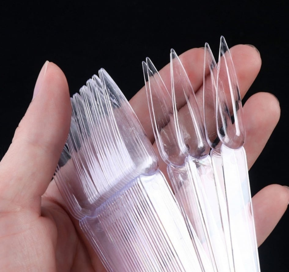Nail Tips clear stilletto, 32 stk