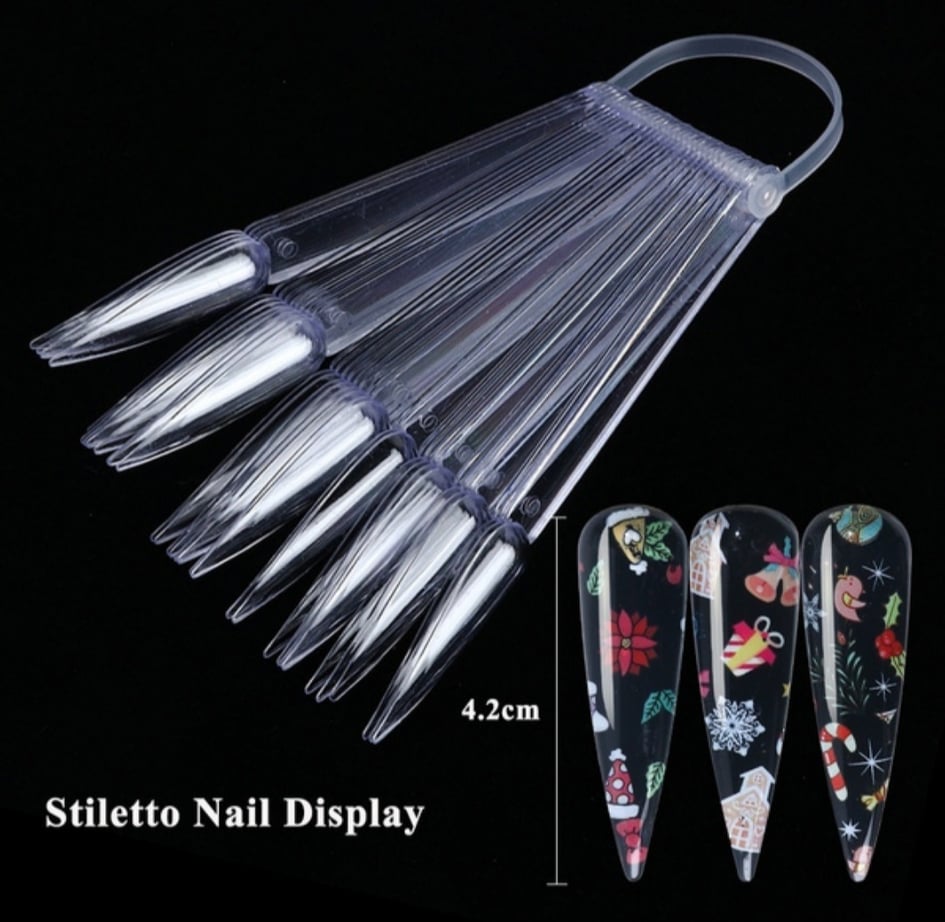 Nail Tips clear stilletto, 32 stk
