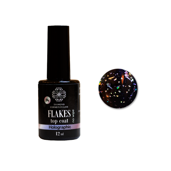 Top Coat „FLAKES HOLOGRAPHIC“, 12 ml