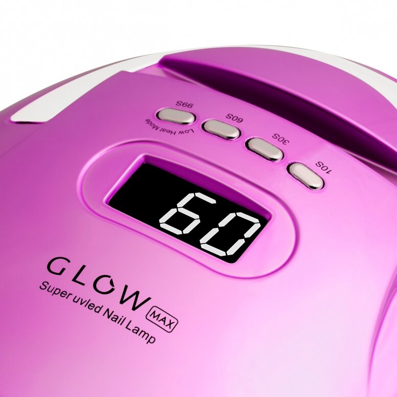 Profesionali UV/LED lampe GLOW F2 RC 220W, fuchsia og blå farge