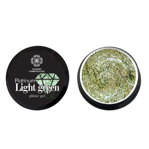 DIAMONDLINE „Light green glitter gel” 5 ml