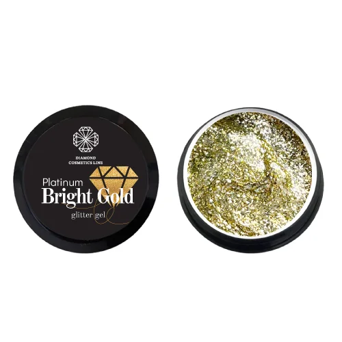 DIAMONDLINE „Bright gold glitter gel” 5 ml