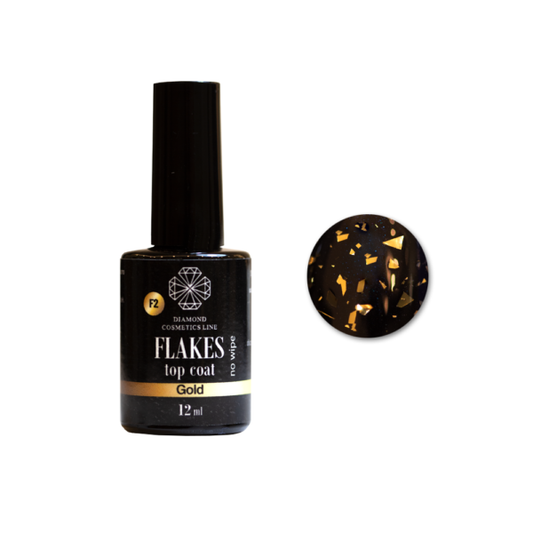 Top Coat „FLAKES GOLD“, 12 ml