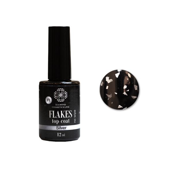 Top Coat „FLAKES SILVER“, 12 ml