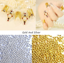 Last inn bildet i Galleri-visningsprogrammet, The Gold/Silver Caviar Beads Steel Ball for Nail Art
